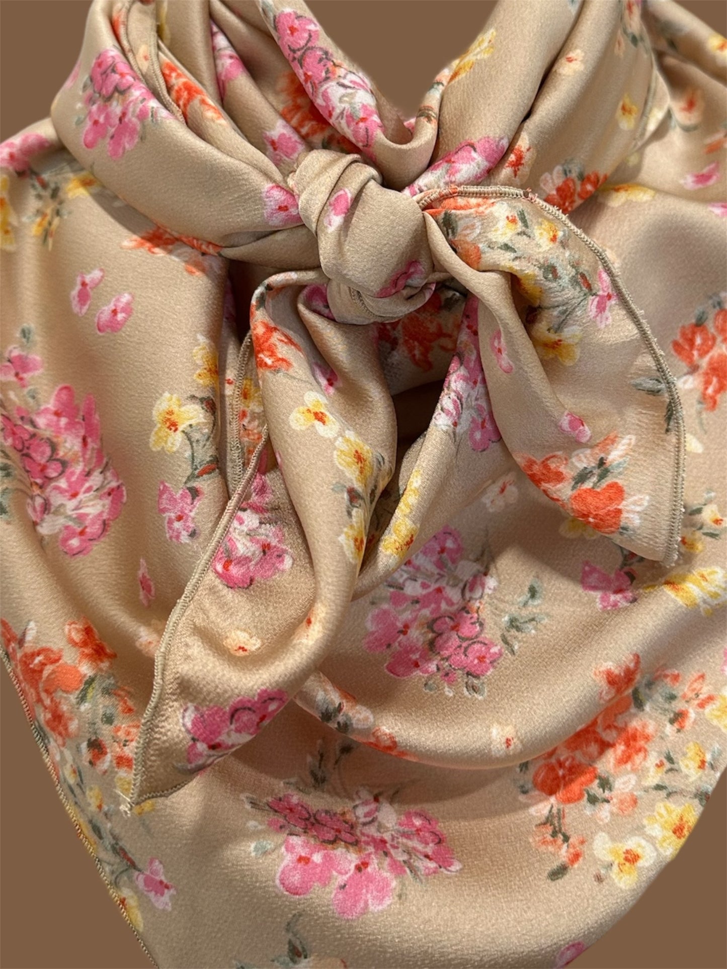 Tan Floral Wild Rag