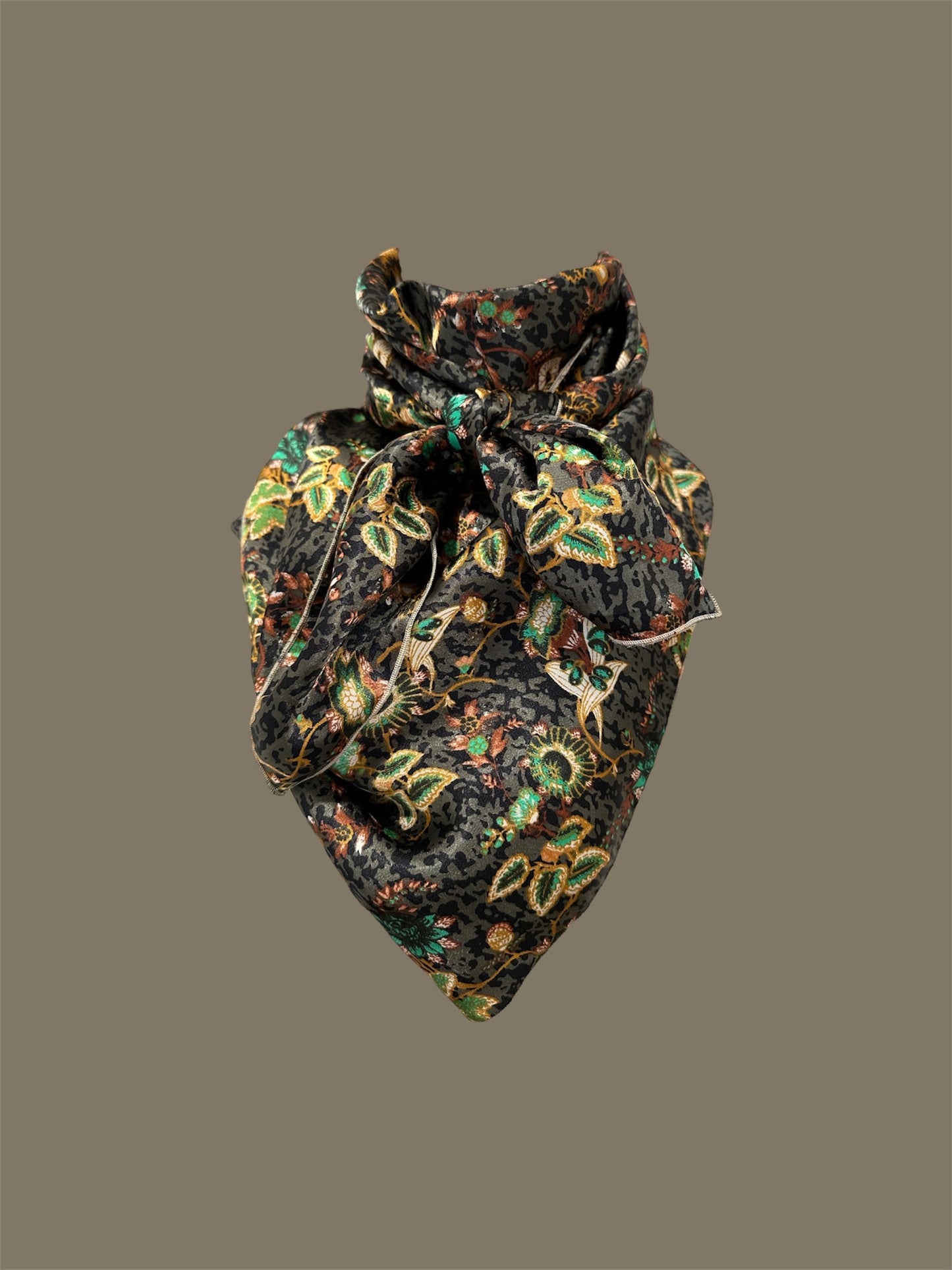 Dark Green Mix Print Wild Rag