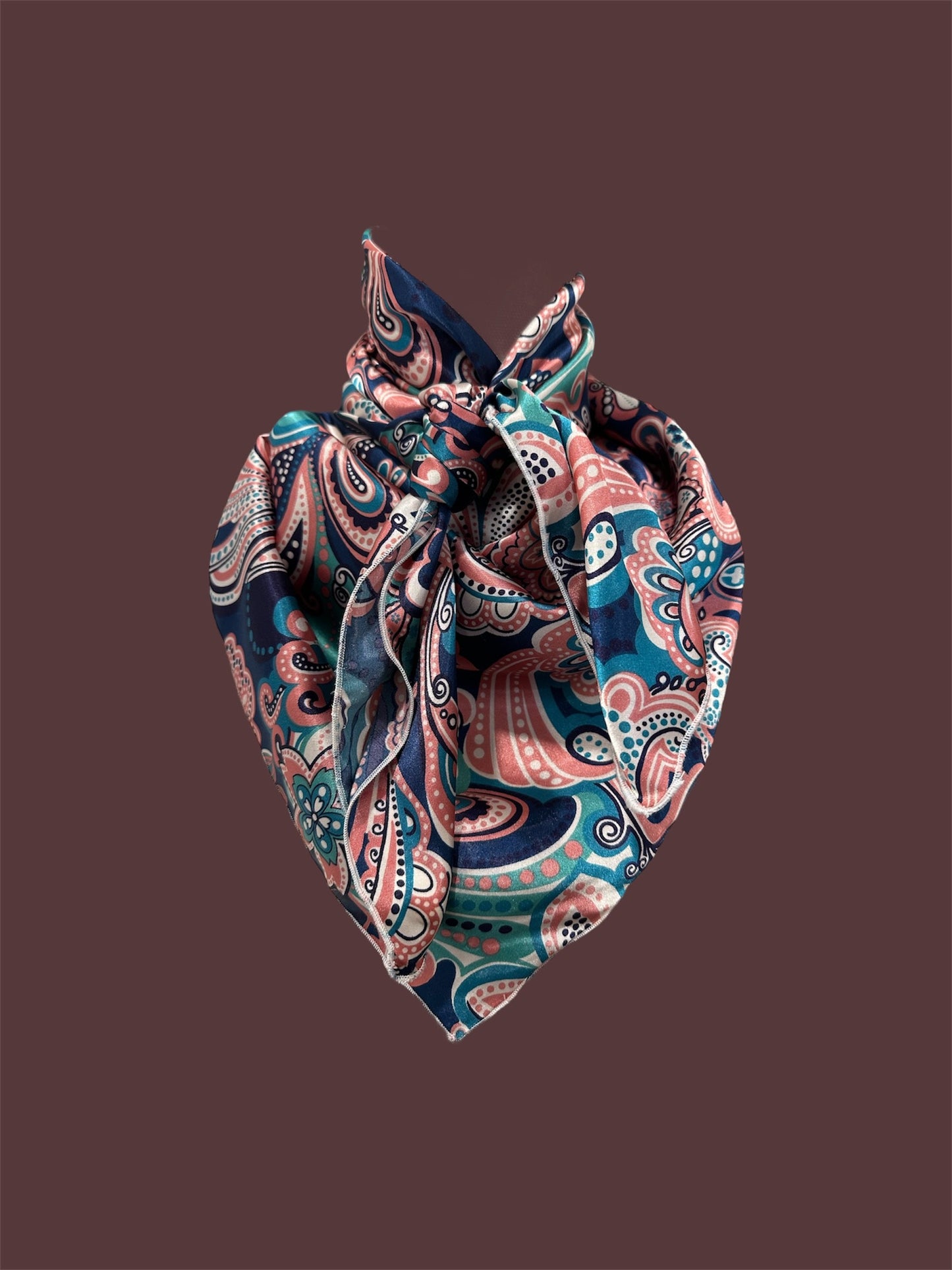 Pink and Blue Mix Print Wild Rag