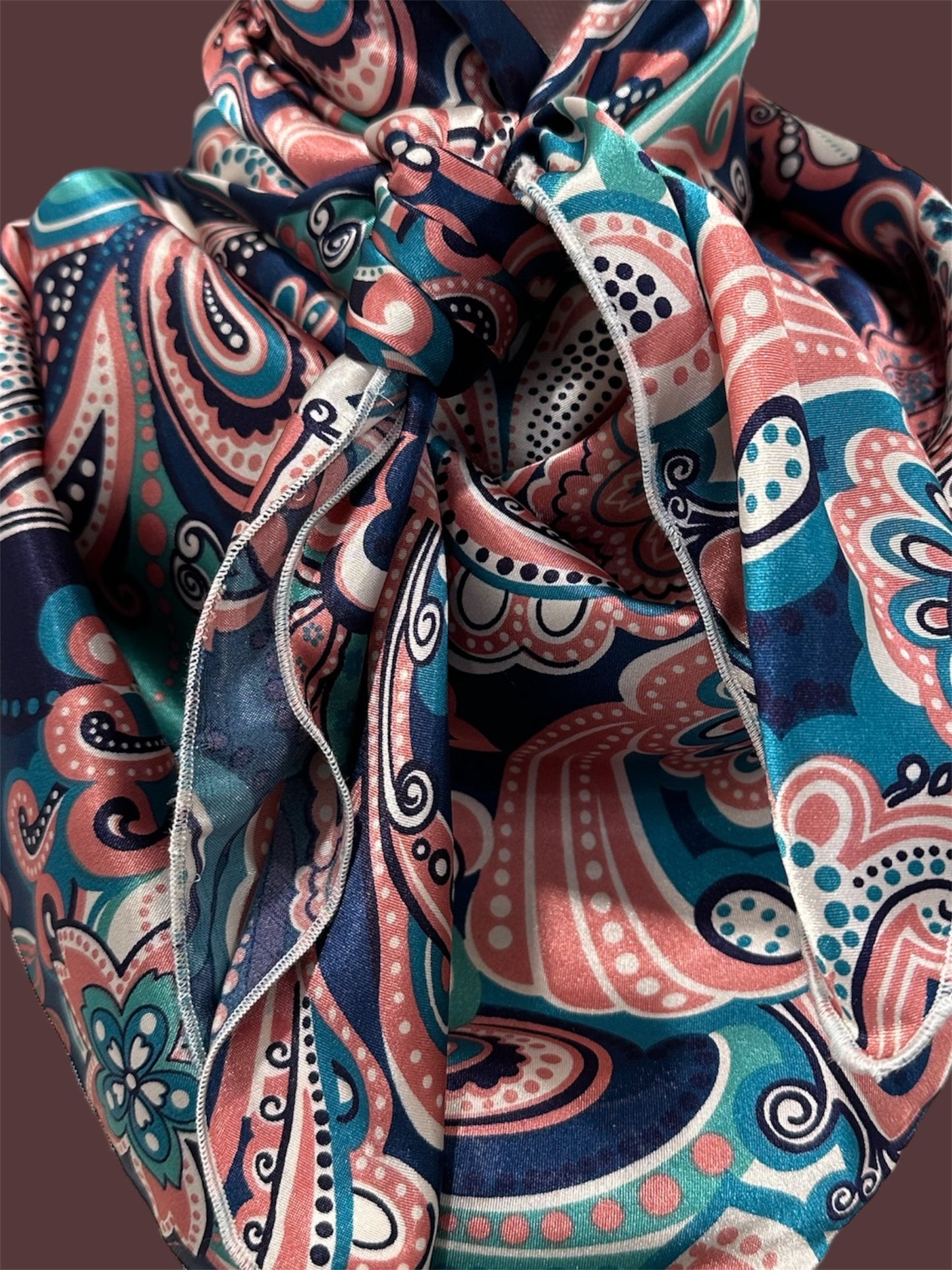 Pink and Blue Mix Print Wild Rag