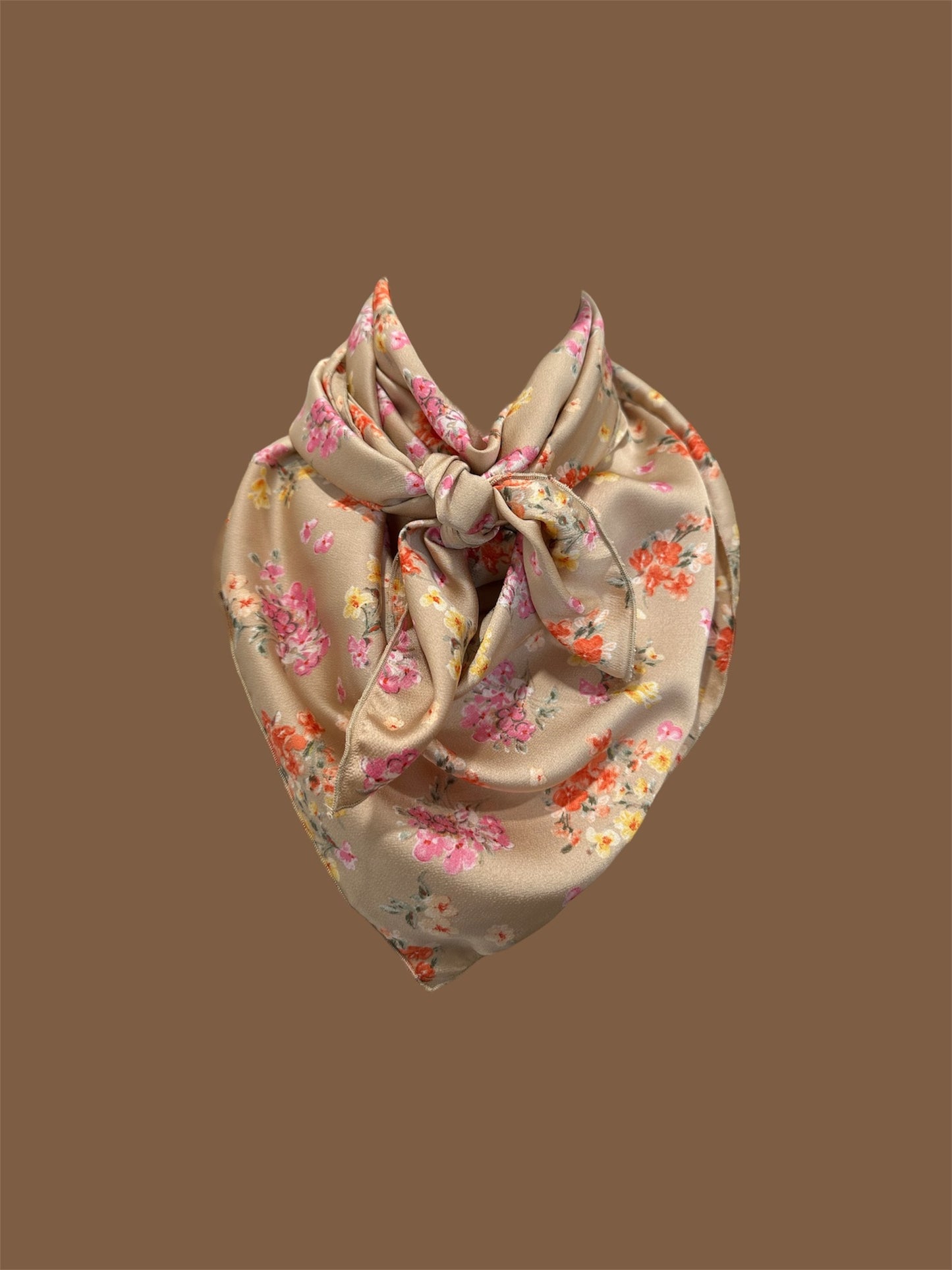 Tan Floral Wild Rag